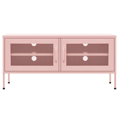 vidaXL TV Cabinet Pink 105x35x50 cm Steel