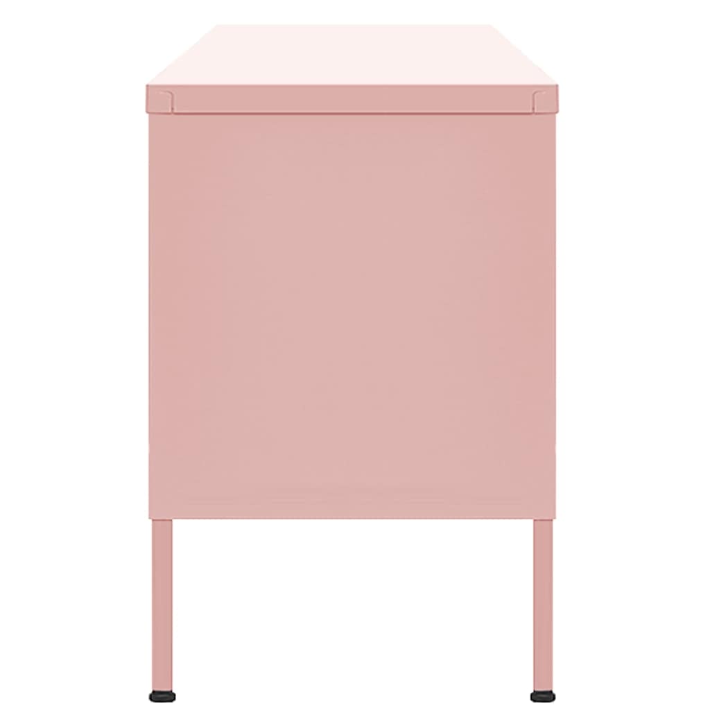 vidaXL TV Cabinet Pink 105x35x50 cm Steel