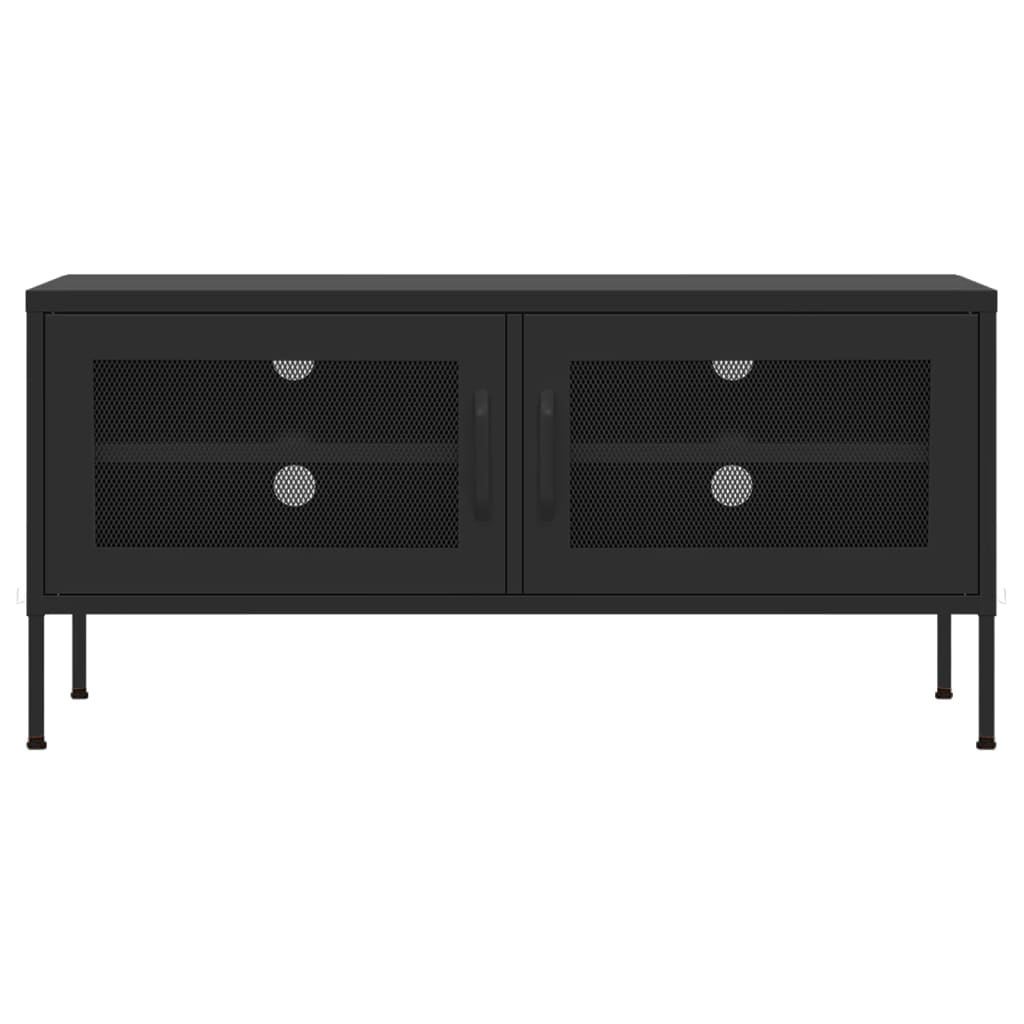 vidaXL Tv Cabinet | Black | Steel | 105 x 35 x 50 cm |  Levelers  | TV Cabinet