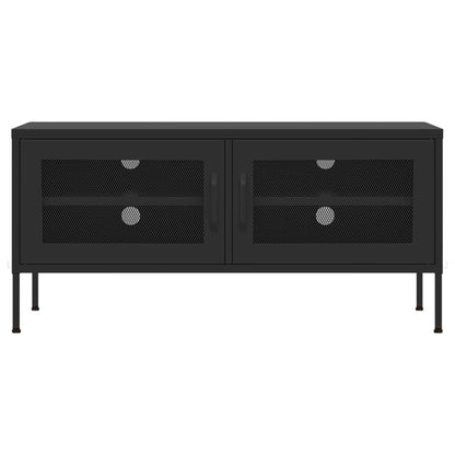 vidaXL Tv Cabinet | Black | Steel | 105 x 35 x 50 cm |  Levelers  | TV Cabinet