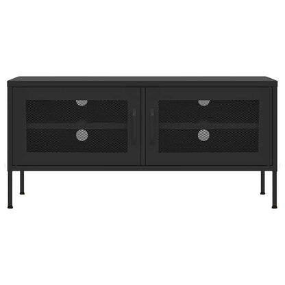 vidaXL TV Cabinet Black 105x35x50 cm Steel