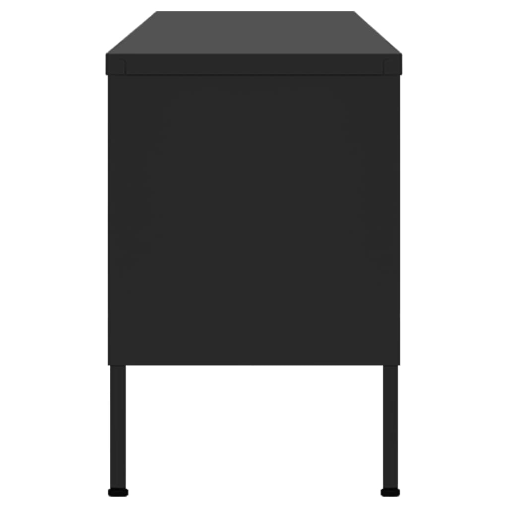 vidaXL Tv Cabinet | Black | Steel | 105 x 35 x 50 cm |  Levelers  | TV Cabinet