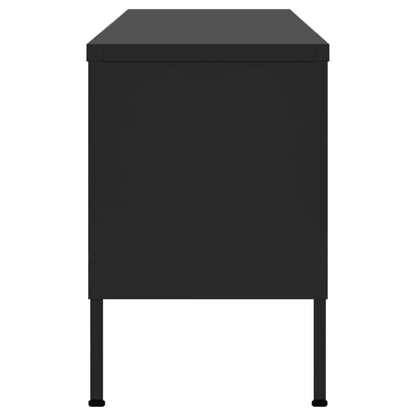 vidaXL Tv Cabinet | Black | Steel | 105 x 35 x 50 cm |  Levelers  | TV Cabinet