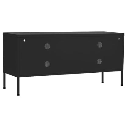 vidaXL Tv Cabinet | Black | Steel | 105 x 35 x 50 cm |  Levelers  | TV Cabinet