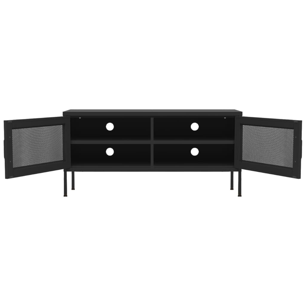 vidaXL Tv Cabinet | Black | Steel | 105 x 35 x 50 cm |  Levelers  | TV Cabinet