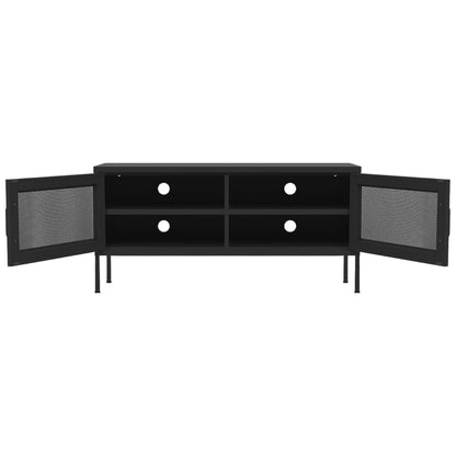 vidaXL Tv Cabinet | Black | Steel | 105 x 35 x 50 cm |  Levelers  | TV Cabinet