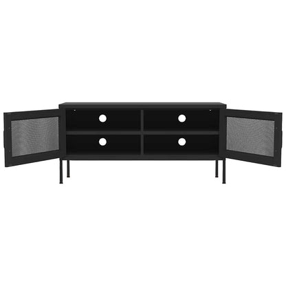 vidaXL TV Cabinet Black 105x35x50 cm Steel