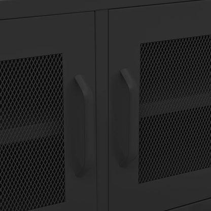 vidaXL Tv Cabinet | Black | Steel | 105 x 35 x 50 cm |  Levelers  | TV Cabinet