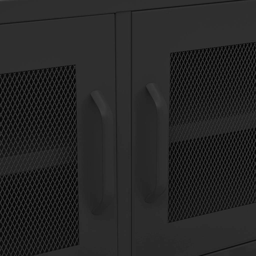 vidaXL TV Cabinet Black 105x35x50 cm Steel