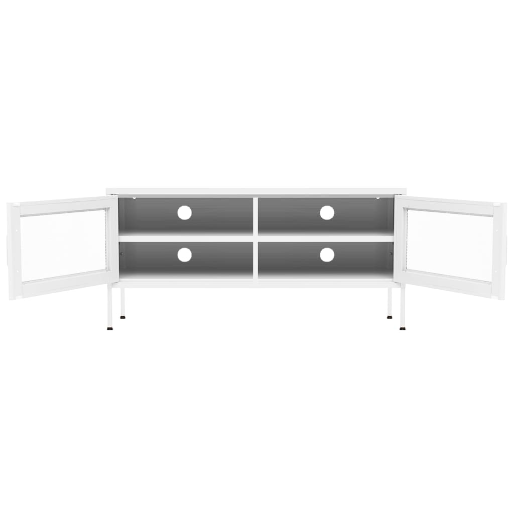 vidaXL TV Cabinet White 105x35x50 cm Steel