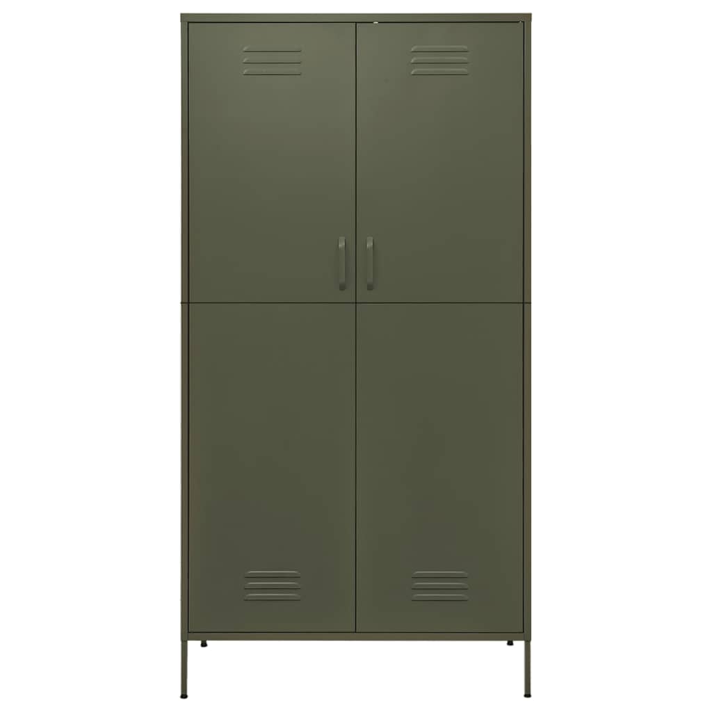 vidaXL Wardrobe Olive Green 90x50x180 cm Steel