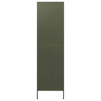 vidaXL Wardrobe Olive Green 90x50x180 cm Steel