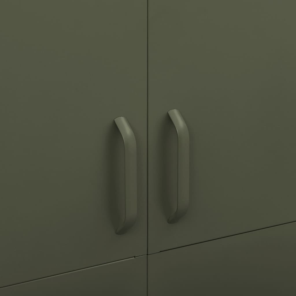 vidaXL Wardrobe Olive Green 90x50x180 cm Steel