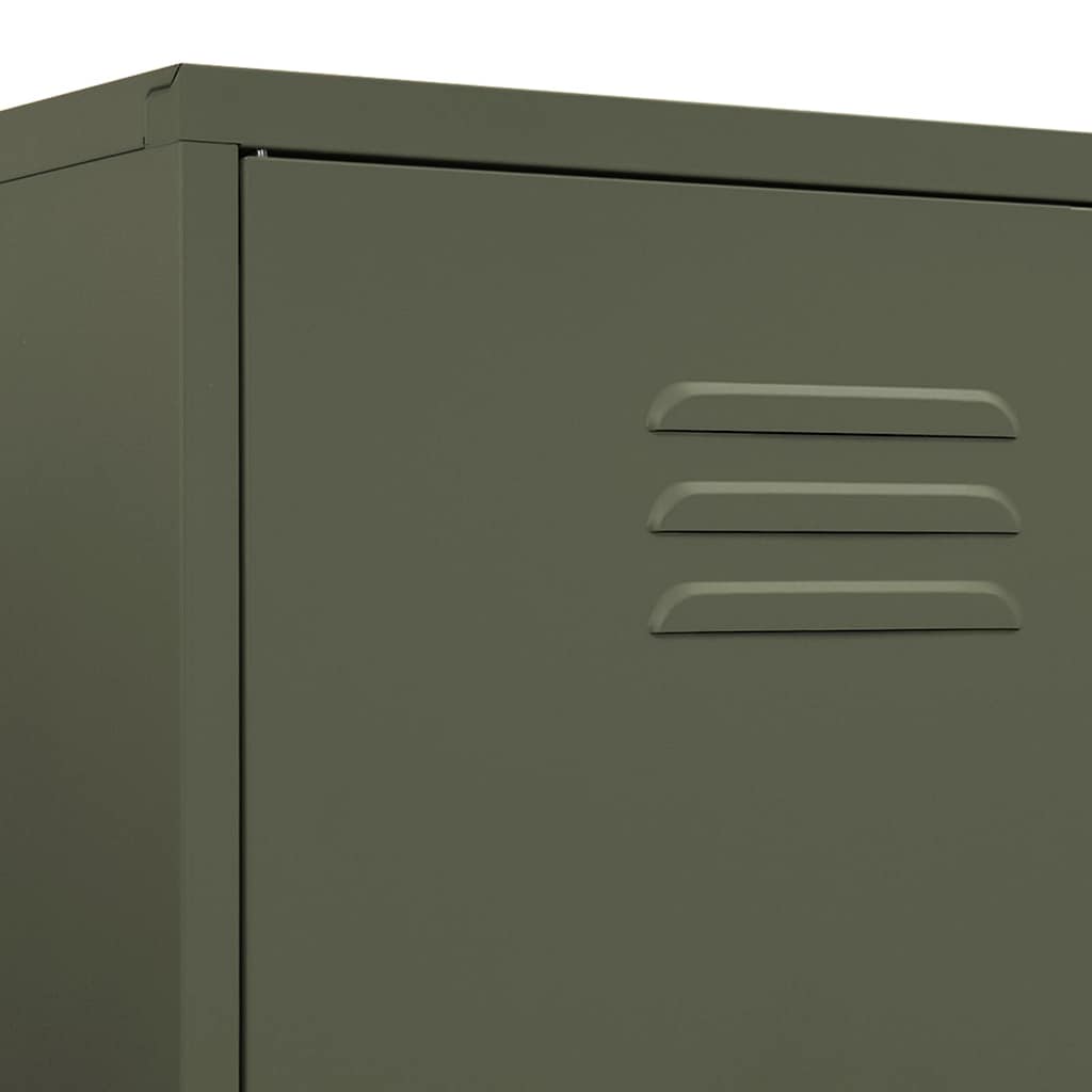 vidaXL Wardrobe Olive Green 90x50x180 cm Steel