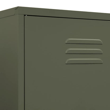 vidaXL Wardrobe Olive Green 90x50x180 cm Steel