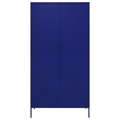 vidaXL Wardrobe Navy Blue 90x50x180 cm Steel