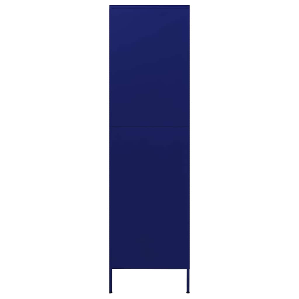336244 vidaXL Wardrobe Navy Blue 90x50x180 cm Steel