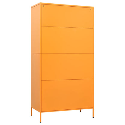 vidaXL Wardrobe Mustard Yellow 90x50x180 cm Steel