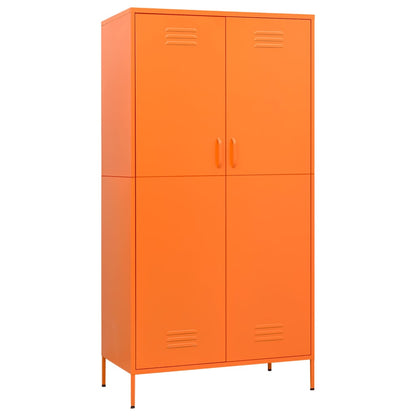 336246 vidaXL Wardrobe Orange 90x50x180 cm Steel