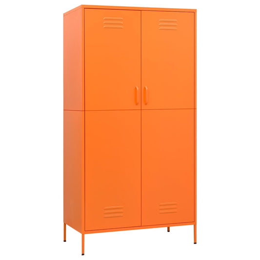 336246 vidaXL Wardrobe Orange 90x50x180 cm Steel