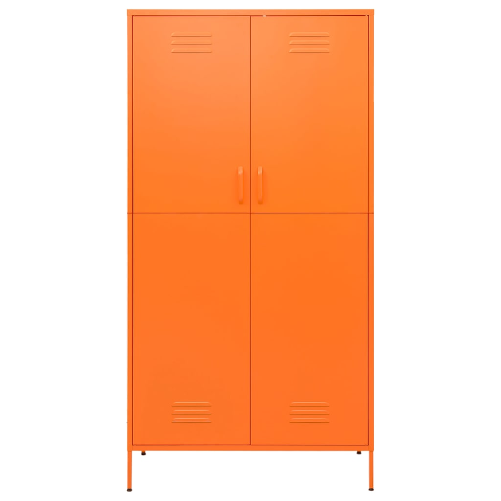 336246 vidaXL Wardrobe Orange 90x50x180 cm Steel