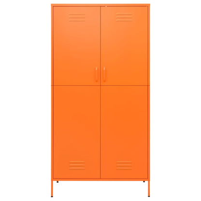 336246 vidaXL Wardrobe Orange 90x50x180 cm Steel