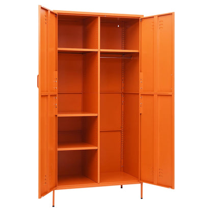 336246 vidaXL Wardrobe Orange 90x50x180 cm Steel
