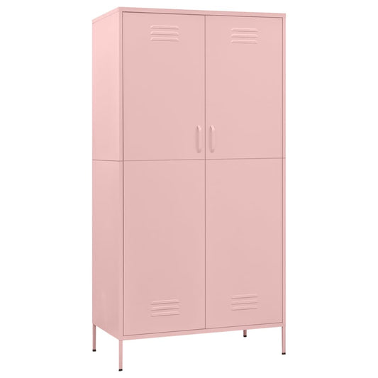 336247 vidaXL Wardrobe Pink 90x50x180 cm Steel