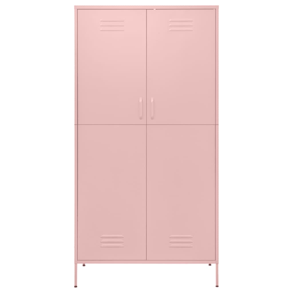 vidaXL Wardrobe Pink 90x50x180 cm Steel
