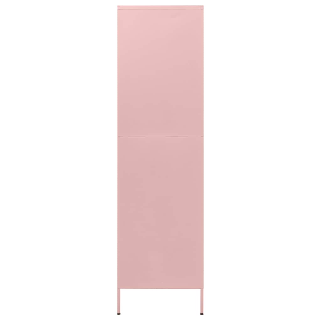 336247 vidaXL Wardrobe Pink 90x50x180 cm Steel