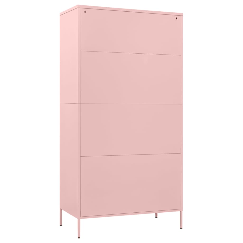 336247 vidaXL Wardrobe Pink 90x50x180 cm Steel