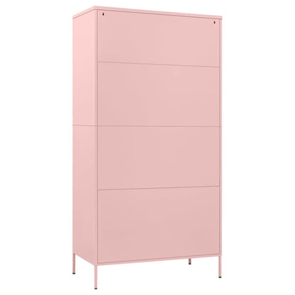 336247 vidaXL Wardrobe Pink 90x50x180 cm Steel