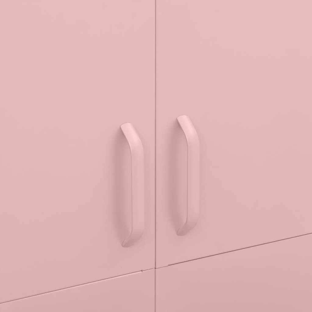 vidaXL Wardrobe Pink 90x50x180 cm Steel