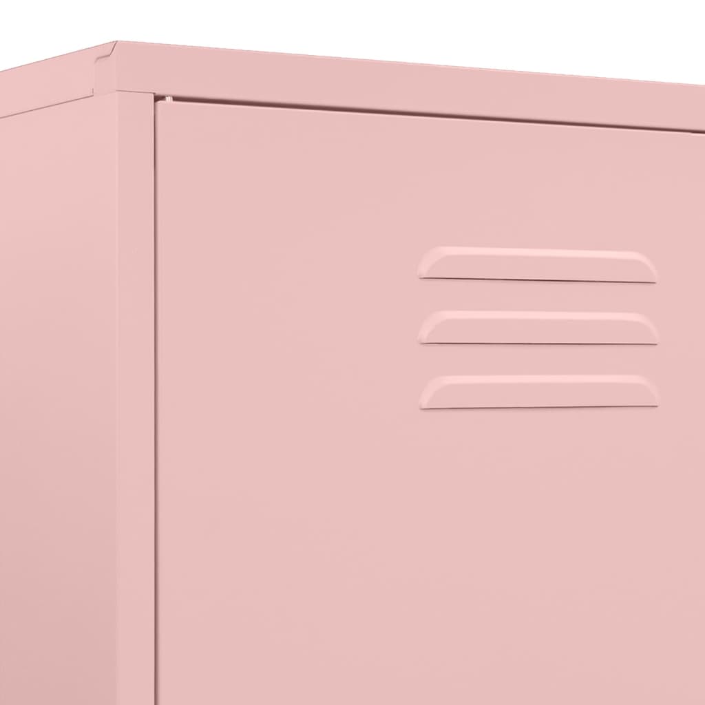vidaXL Wardrobe Pink 90x50x180 cm Steel