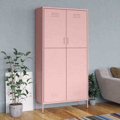 336247 vidaXL Wardrobe Pink 90x50x180 cm Steel