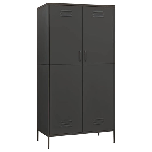 336249 vidaXL Wardrobe Anthracite 90x50x180 cm Steel
