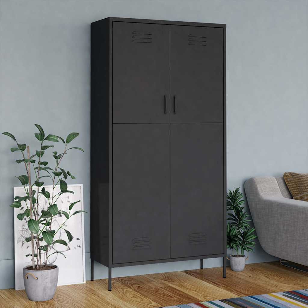336249 vidaXL Wardrobe Anthracite 90x50x180 cm Steel