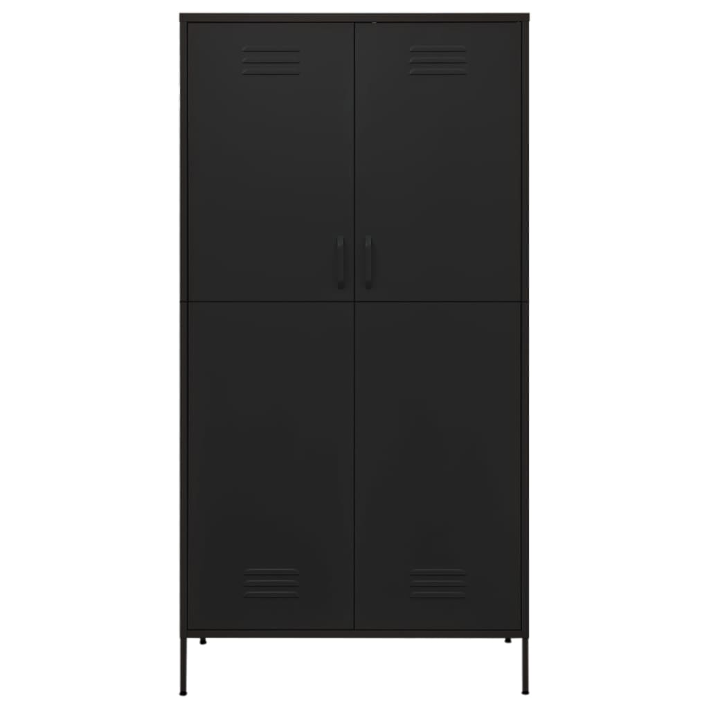 vidaXL Wardrobe Black 90x50x180 cm Steel