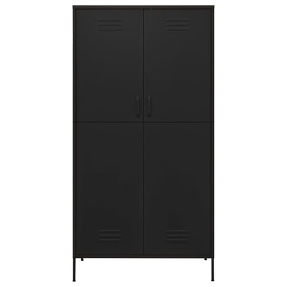 vidaXL Wardrobe Black 90x50x180 cm Steel