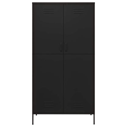 336250 vidaXL Wardrobe Black 90x50x180 cm Steel