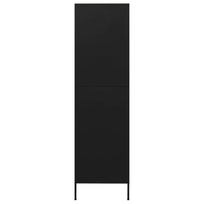 vidaXL Wardrobe Black 90x50x180 cm Steel