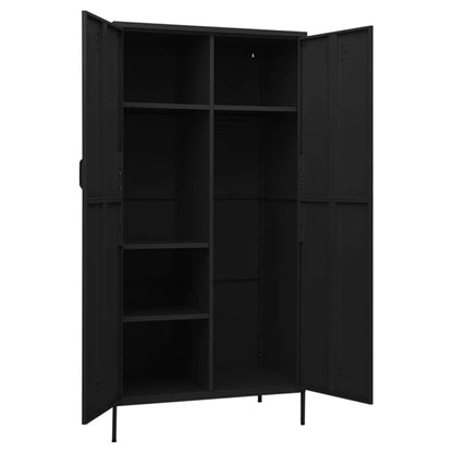 336250 vidaXL Wardrobe Black 90x50x180 cm Steel