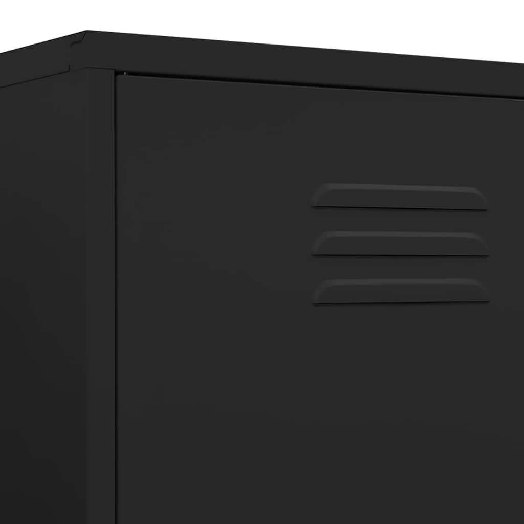 336250 vidaXL Wardrobe Black 90x50x180 cm Steel