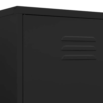 336250 vidaXL Wardrobe Black 90x50x180 cm Steel