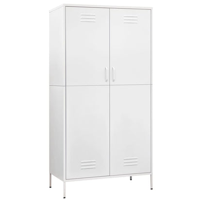 336251 vidaXL Wardrobe White 90x50x180 cm Steel