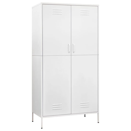 336251 vidaXL Wardrobe White 90x50x180 cm Steel