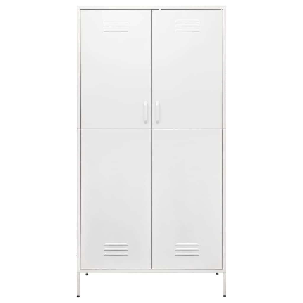 336251 vidaXL Wardrobe White 90x50x180 cm Steel