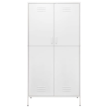 336251 vidaXL Wardrobe White 90x50x180 cm Steel