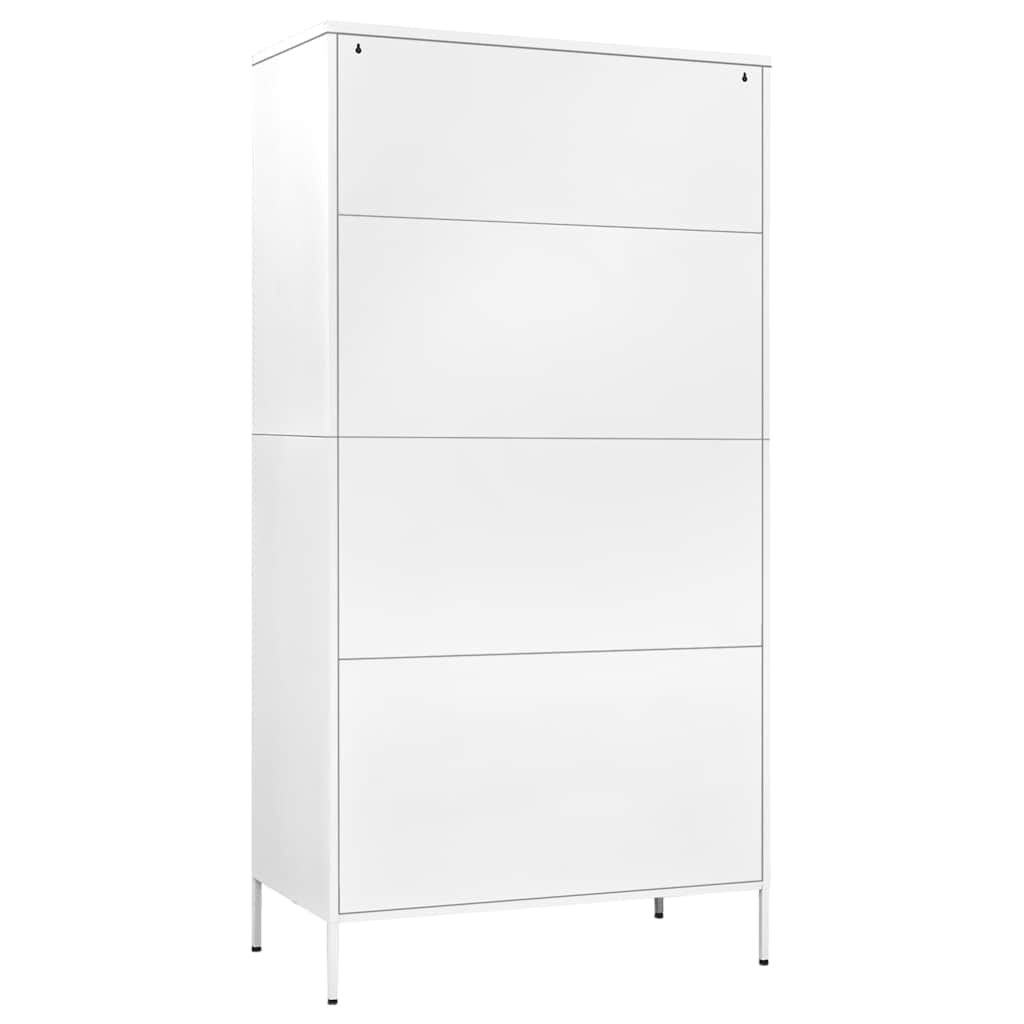 336251 vidaXL Wardrobe White 90x50x180 cm Steel