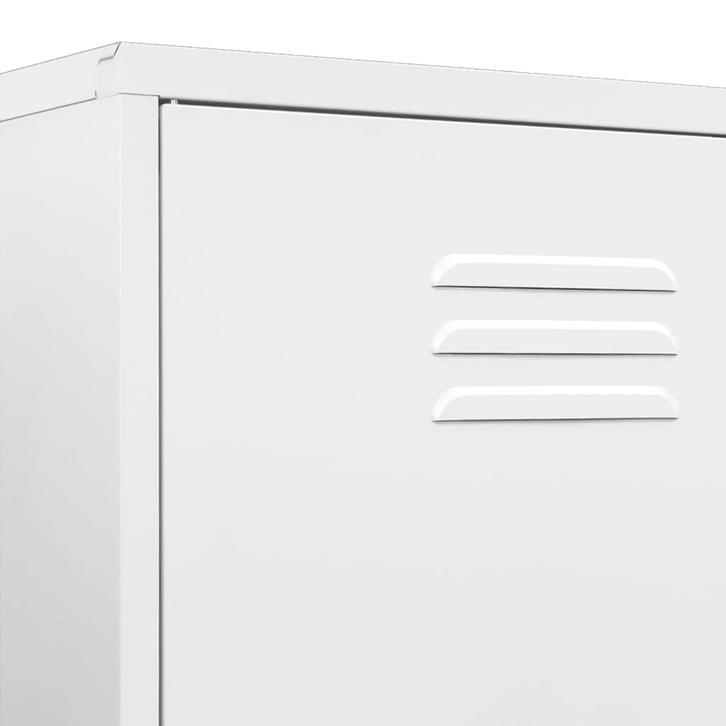 336251 vidaXL Wardrobe White 90x50x180 cm Steel